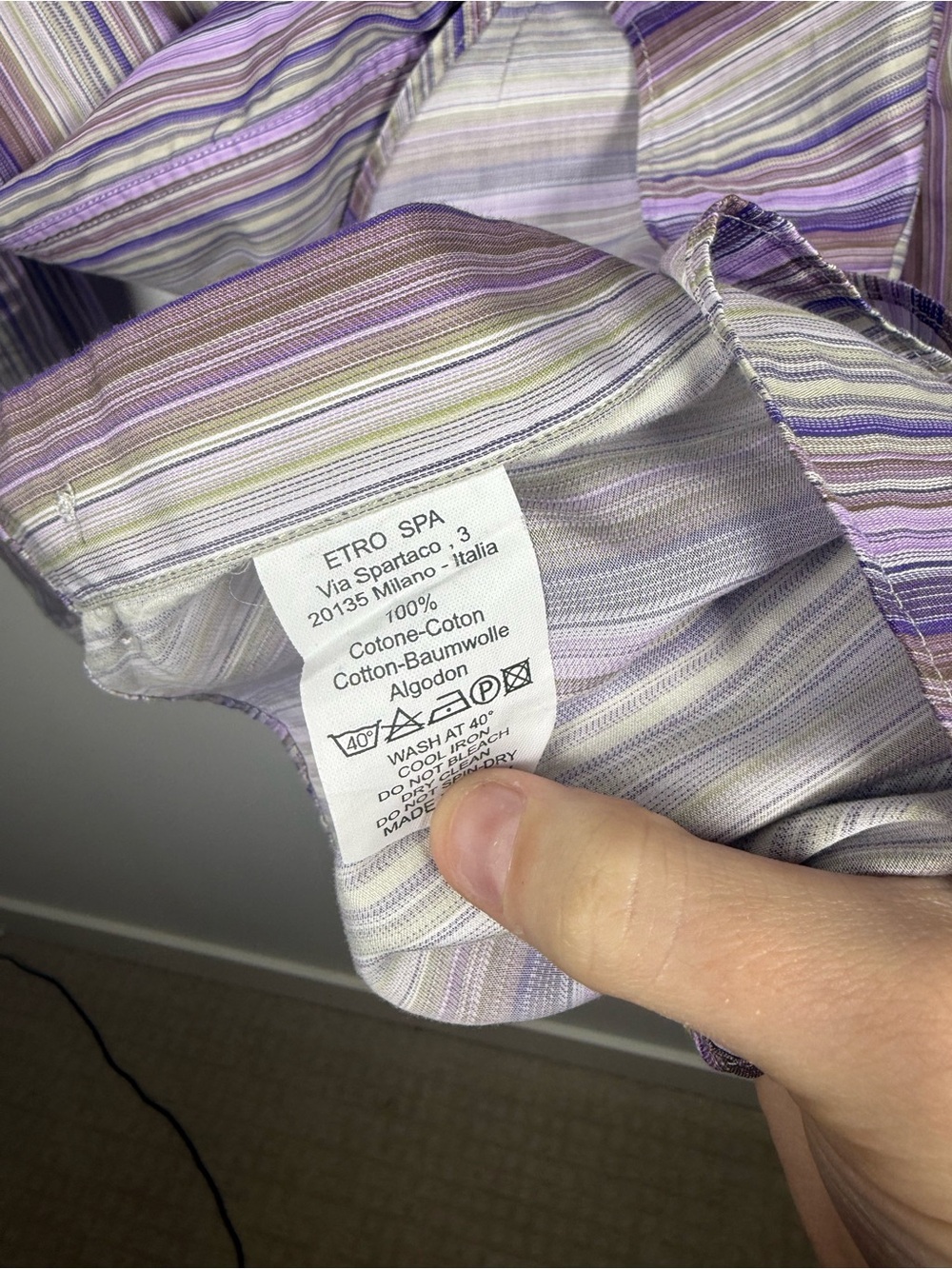 ETRO | Men’s Striped Purple Button Up Size 39 - Picture 4 of 5